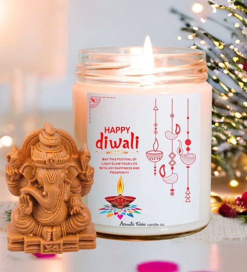 Musk Aroma White Wax Scented Candles With Ganesha
Idol