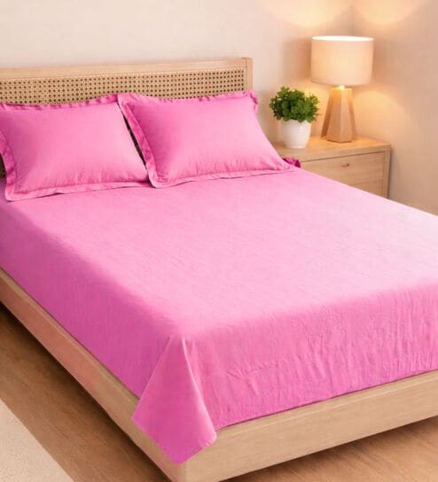 Lavender Muslin 4 Layer Bedsheet Set With 1 Bedsheet & 4 Pillow Covers