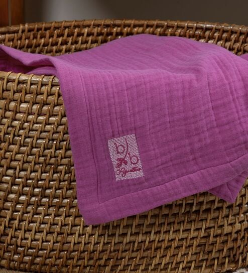 Lavender Muslin 4 Layer Hand Towel Set Of 2