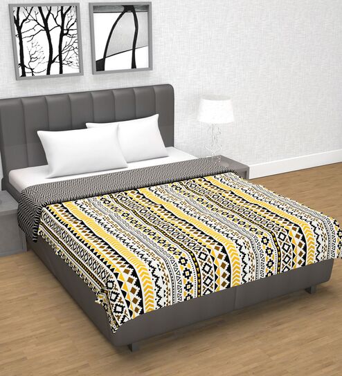 Mustard Mint Microfiber Abstract 120 Gsm Double Dohar