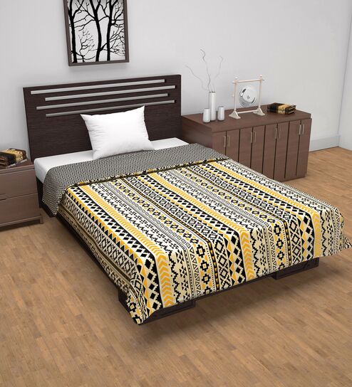 Mustard Mint Microfiber Abstract 120 Gsm Single Dohar