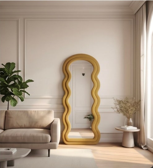 Mustard Ripple Edge Floor Mirror (170 x 70) CM