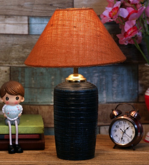 Mustard Shade Table Lamp With Terracotta Base By Foziq