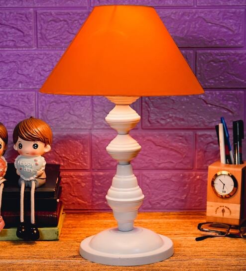 Mustard Shade Table Lamp With Metal Base By Foziq