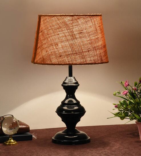 Mustard Shade Table Lamp With Metal Base By Foziq