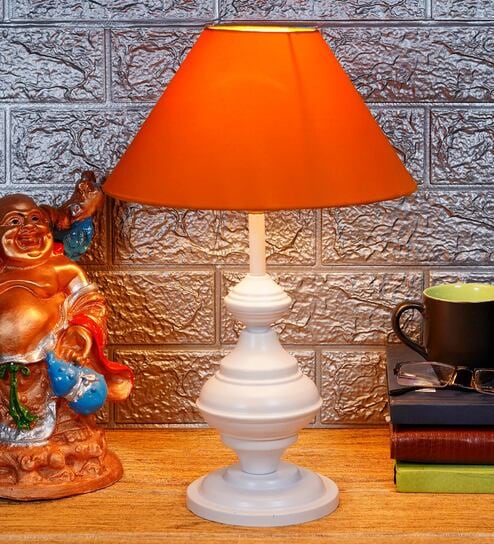 Mustard Shade Table Lamp With Metal Base By Foziq