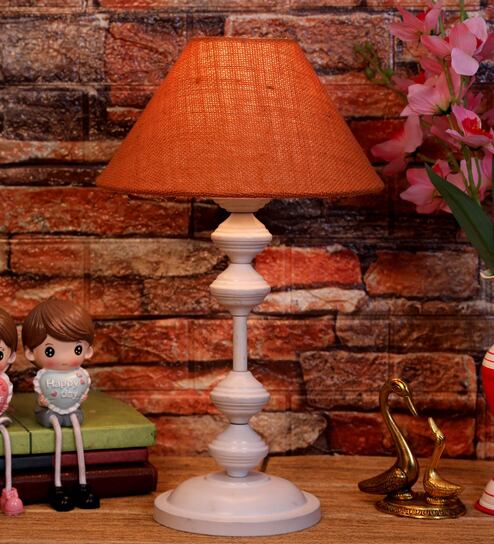 Mustard Shade Table Lamp With Metal Base By Foziq