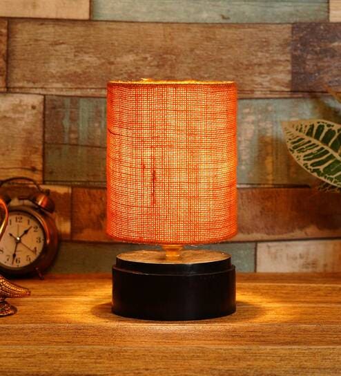 Mustard Shade Table Lamp With Wood Base By BrightDaisy