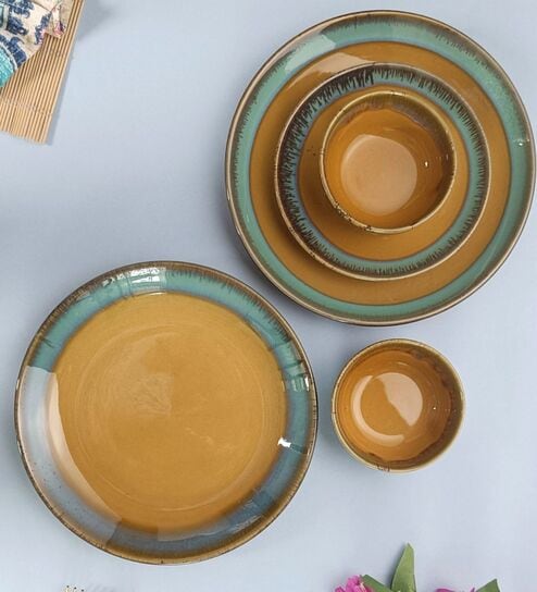 Mustard Studio Pottery 12 Pc Ceramic Dinner Set