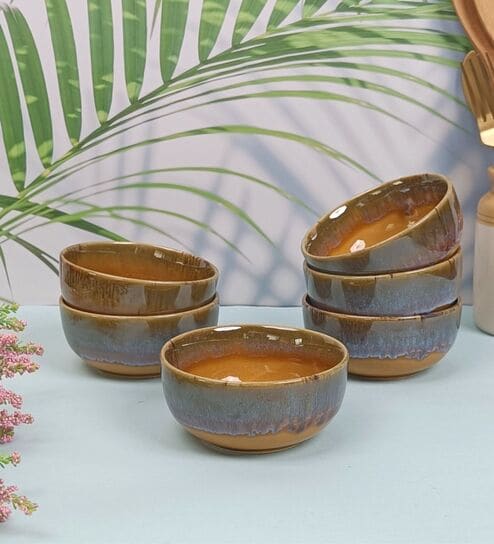 Mustard Studio Pottery Ceramic Veg Bowls Set of 6