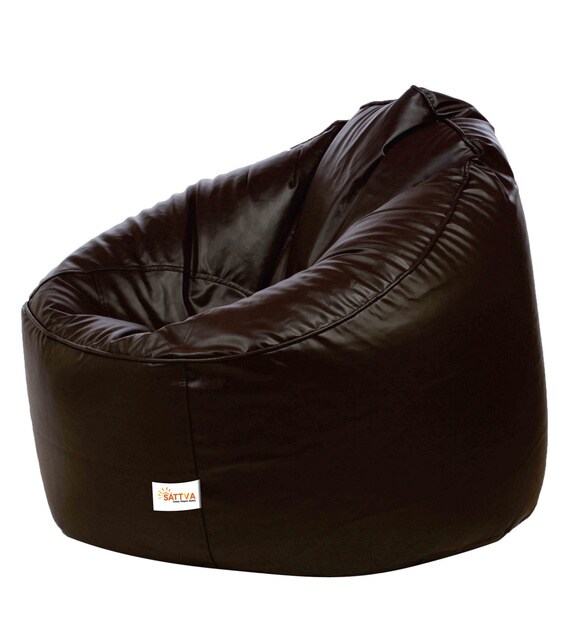 Buy Muddha XXXL Bean Bag Cover in Brown Colour by Sattva Online Round
