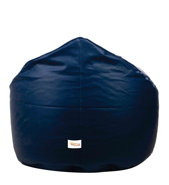 Buy Muddha XXXL Bean Bag with beans in Navy Blue Colour by Sattva