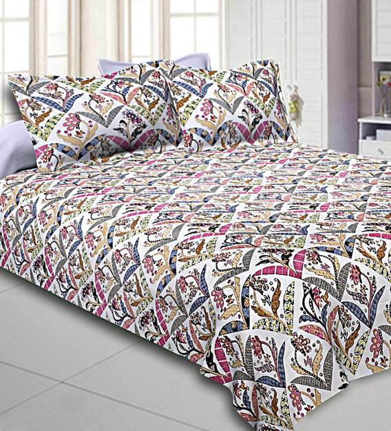 Buy Cotton 300tc Double Bedsheet With 2 Pillow Covers Online Traditional Double Bed Sheets Bed Sheets Furnishings Pepperfry Product