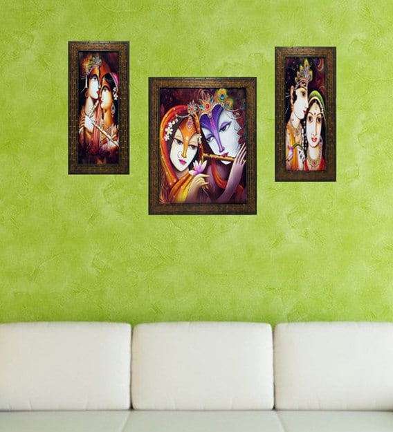 Buy Multicolor Set Of 3 Framed Wall Hanging Art Prints By Indianara Online Spiritual Art Prints Art Prints Home Decor Pepperfry Product