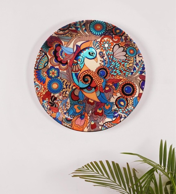 Buy Blue Bone China Peacock Admiration Decorative Plate 10 Inch By