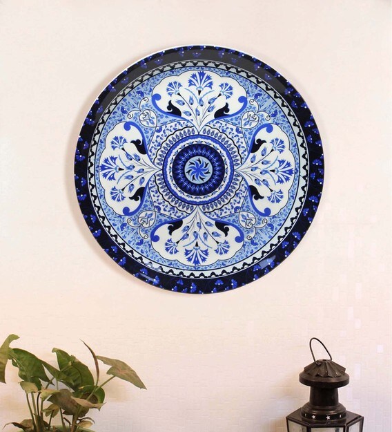 Buy Blue Bone China Pristine Turkish Decorative Plate 7 5 Inch By