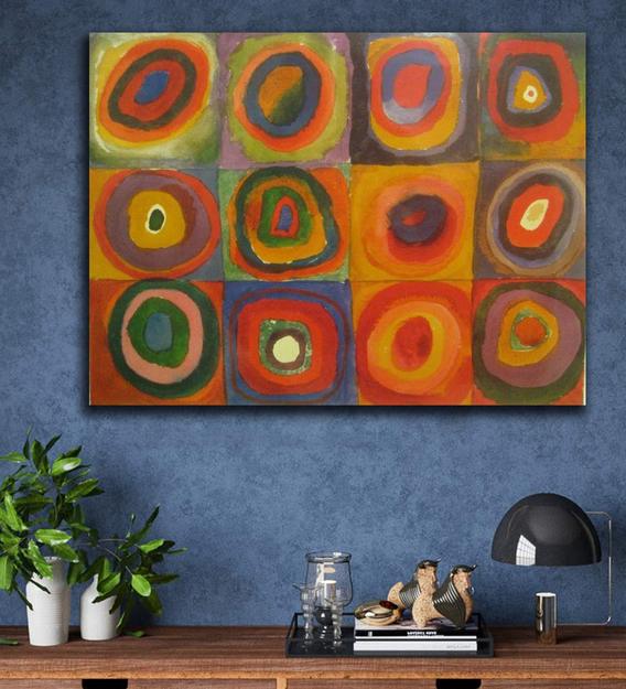 Buy Multicolour Cotton Canvas Unframed Colour Study Squares With Concentric Circles By Wassily Kandinsky Art Print By Inspicanvas Online People Places Art Prints Art Prints Home Decor Pepperfry Product