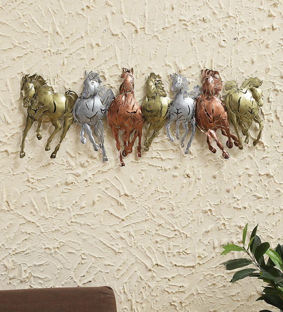 Buy Multicolour Metal Small Running Horse With Led Lights Wall Art By Accurate Online Wildlife Metal Art Metal Wall Art Home Decor Pepperfry Product