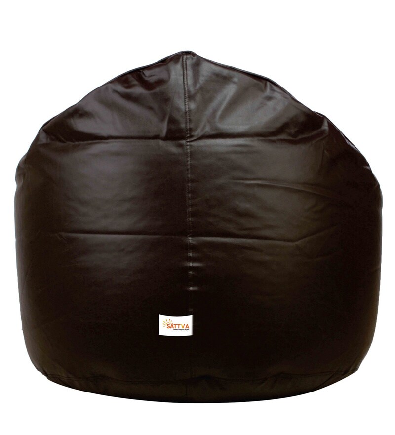 Buy Muddha XXXL Leatherette Bean Bag Cover in Brown Colour by Sattva