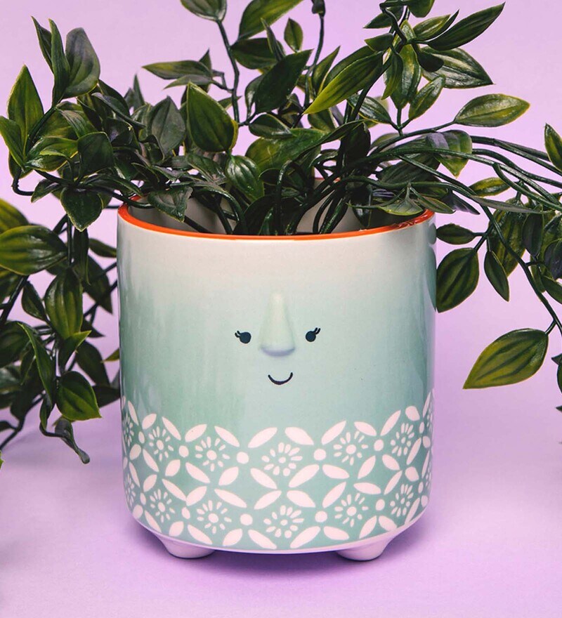 Buy Multicolour Ceramic Planter, Set of 1 by KitchenCraft Online