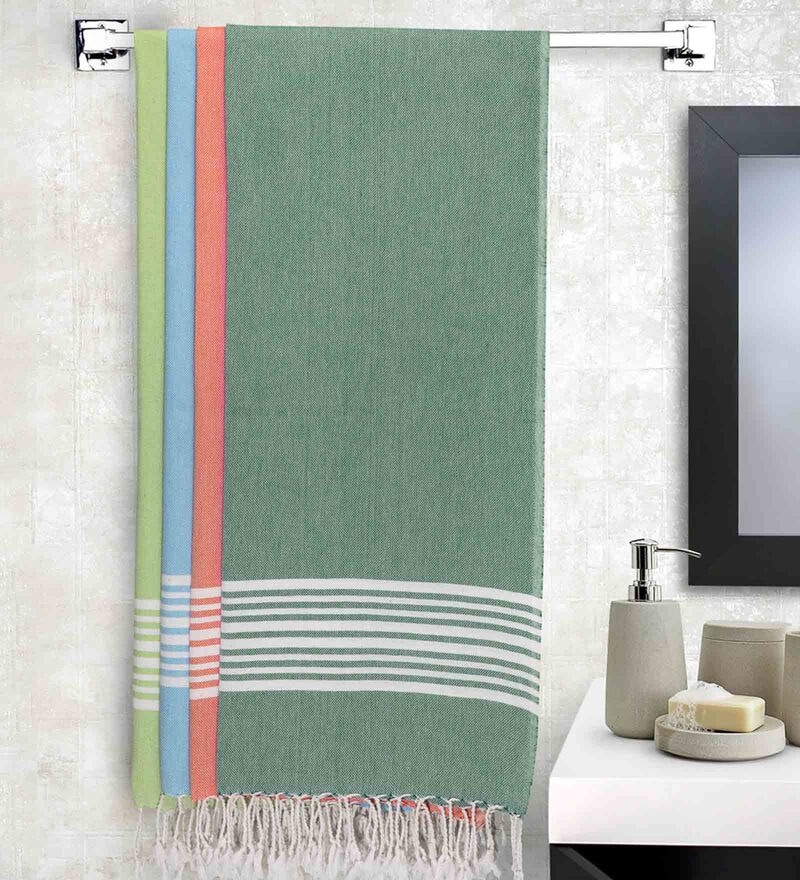 colorful patterned bath towels