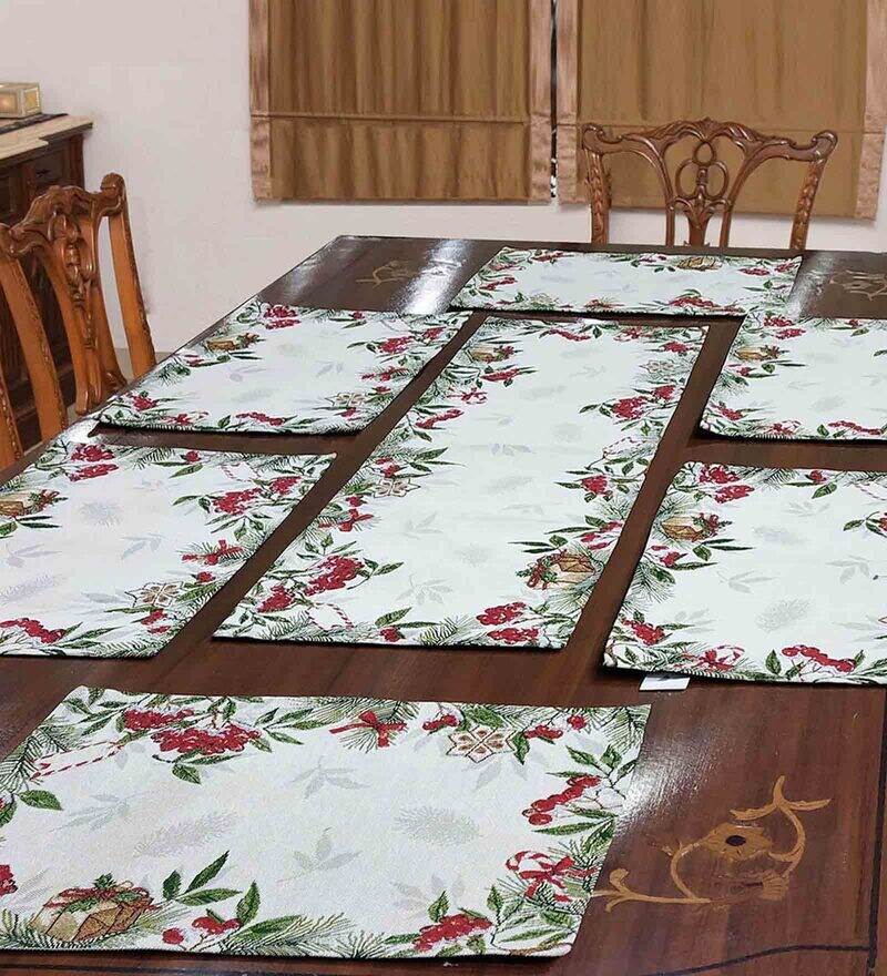 Buy Multicolor Abstract Cotton Blend 7 Pcs Table Linen Set by AVI