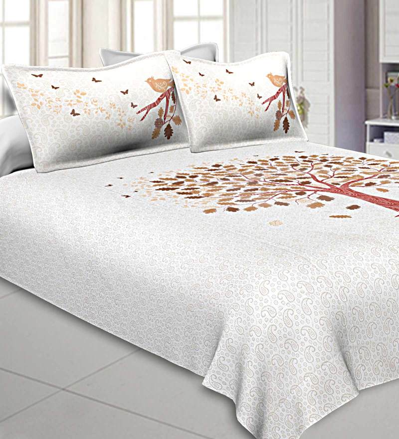 Buy Cotton 240tc Double Bedsheet With 2 Pillow Covers By Jaipur