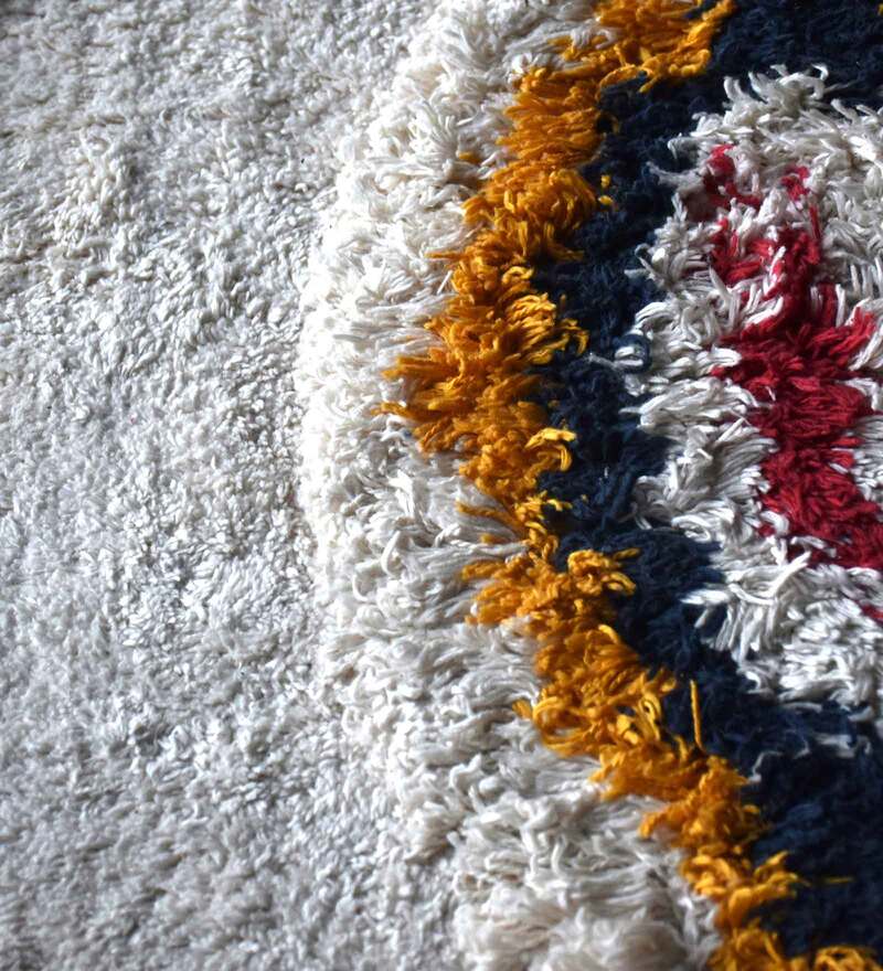 Buy Multicolor Cotton Abstract 4 x 6 Feet Hand Woven Carpet by The Rug