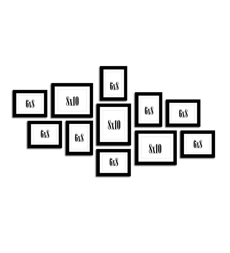 Buy Multicolor Solid Wood Set Of 11 Collage Photo Frames Online