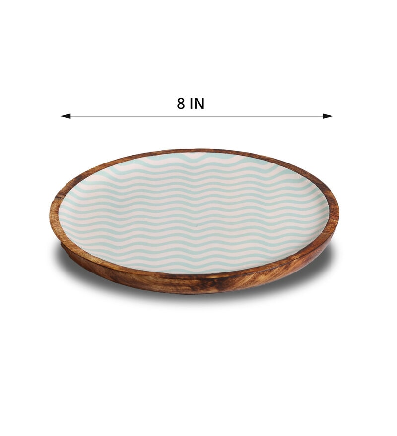 Buy Multicolor Wooden Dinner Plate By Peackoy Online Dinner Plates