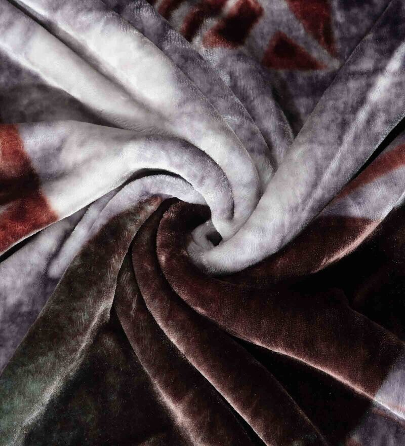 Buy Multicolor Wool Floral 1000 GSM Heavy Winter Single Bed Blanket by