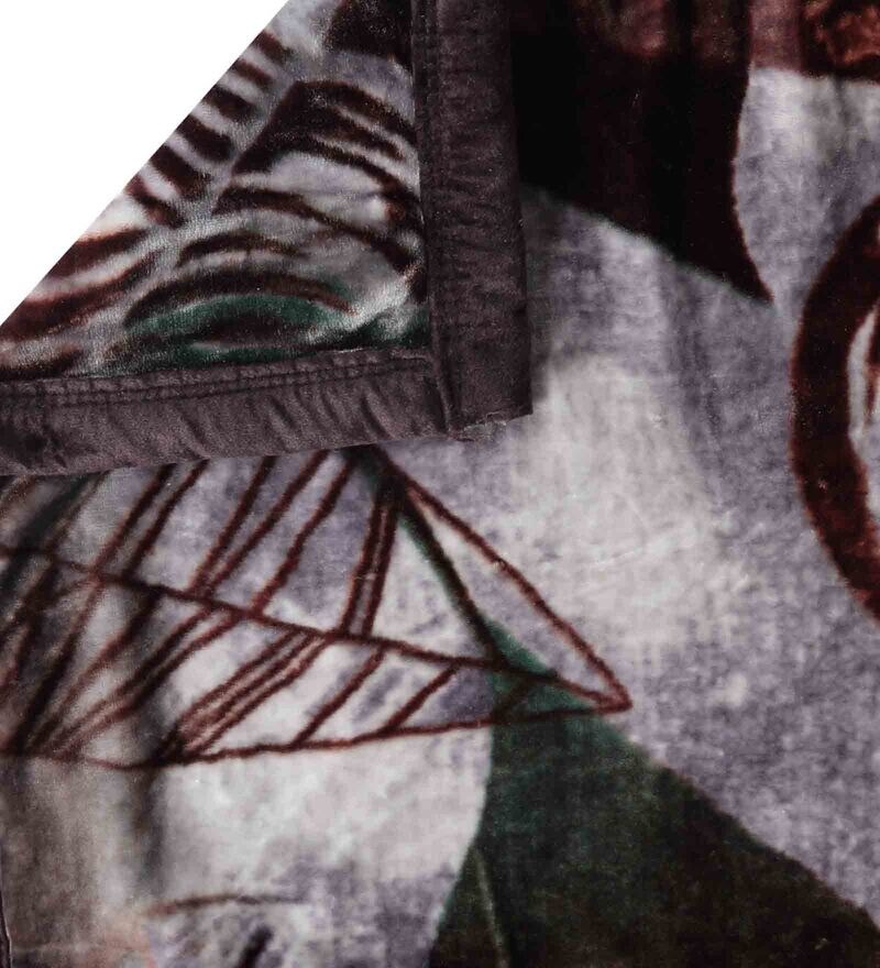 Buy Multicolor Wool Floral 1000 GSM Heavy Winter Single Bed Blanket by