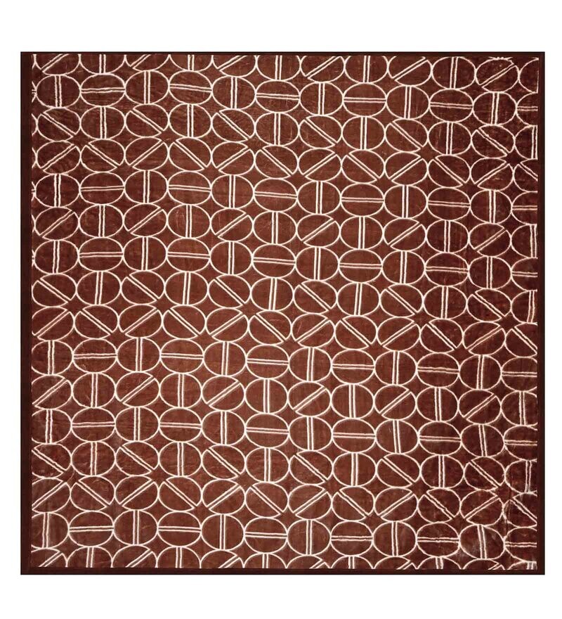 Buy Multicolor Wool Geometric 850 GSM Double Bed Blanket by Klotthe