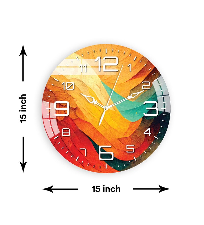Buy Multicolored Acrylic Wall Clock by The Next Decor Online Modern Wall Clocks Decorative
