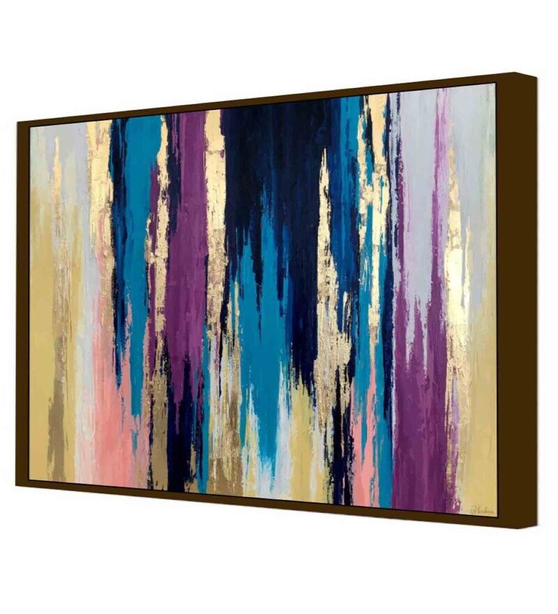 Buy Multicolour Abstract Canvas Framed Art Print by Artsense Online