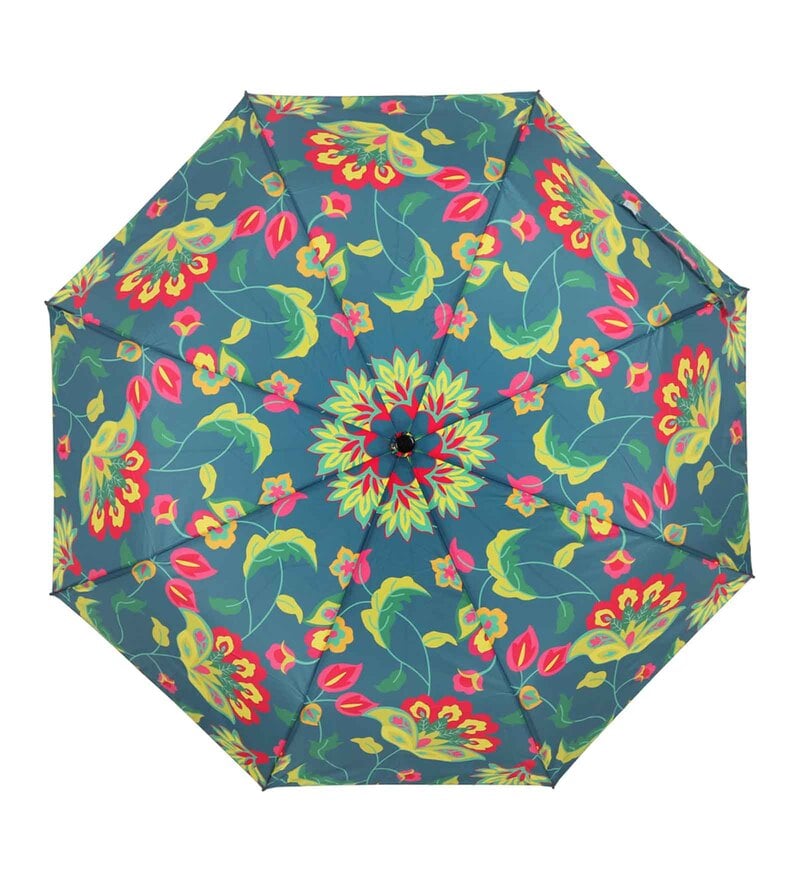 Buy Multicolour Cyanic Pop Burst 3 Fold Umbrella Pongee 3 Fold By India 