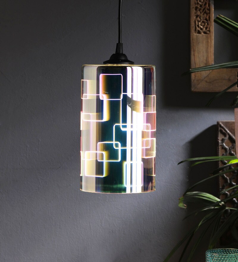 Buy Multicolour Glass Hanging Light By Hrm Online Eclectic