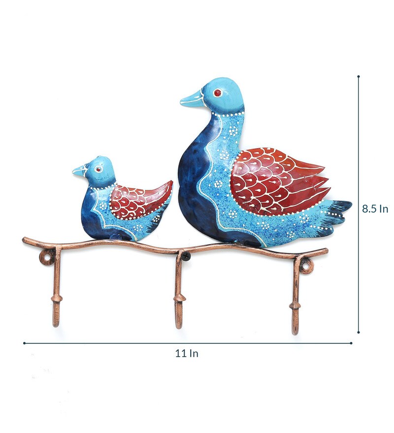Buy Multicolour Iron Duck Key Holder by Padmavati Art Creations Online