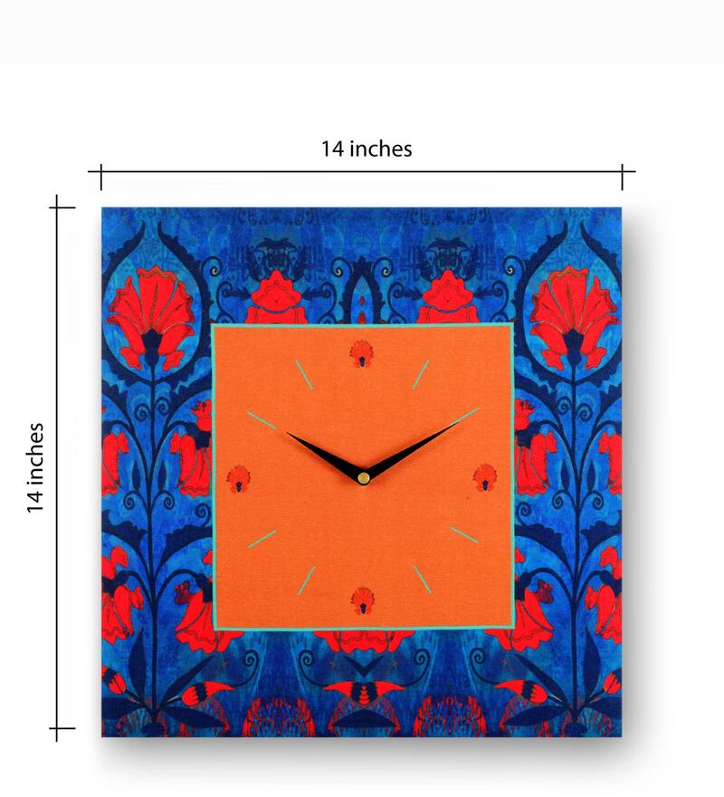 Buy Multicolour MDF Framed Analog Wall Clock with 2 Wooden Panel by SEJ