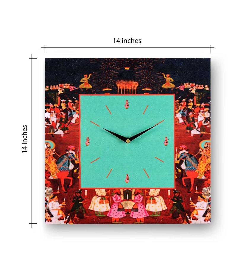 Buy Multicolor Engineered Wood Analog Wall Clock by Sej by Nisha Gupta