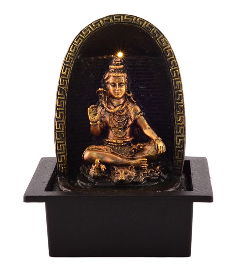 Buy Multicolour Polystone Premium Lord Shiva Indoor Water Fountain By