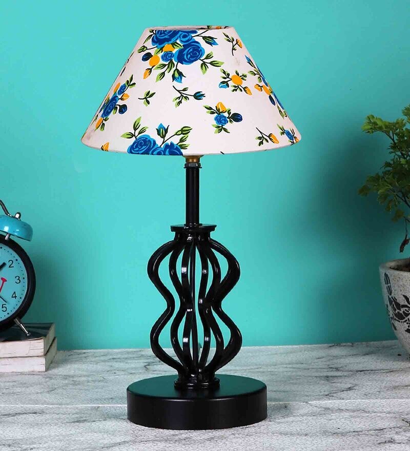Buy Multicolour Shade Table Lamp With Shade Table Lamp With Iron Base
