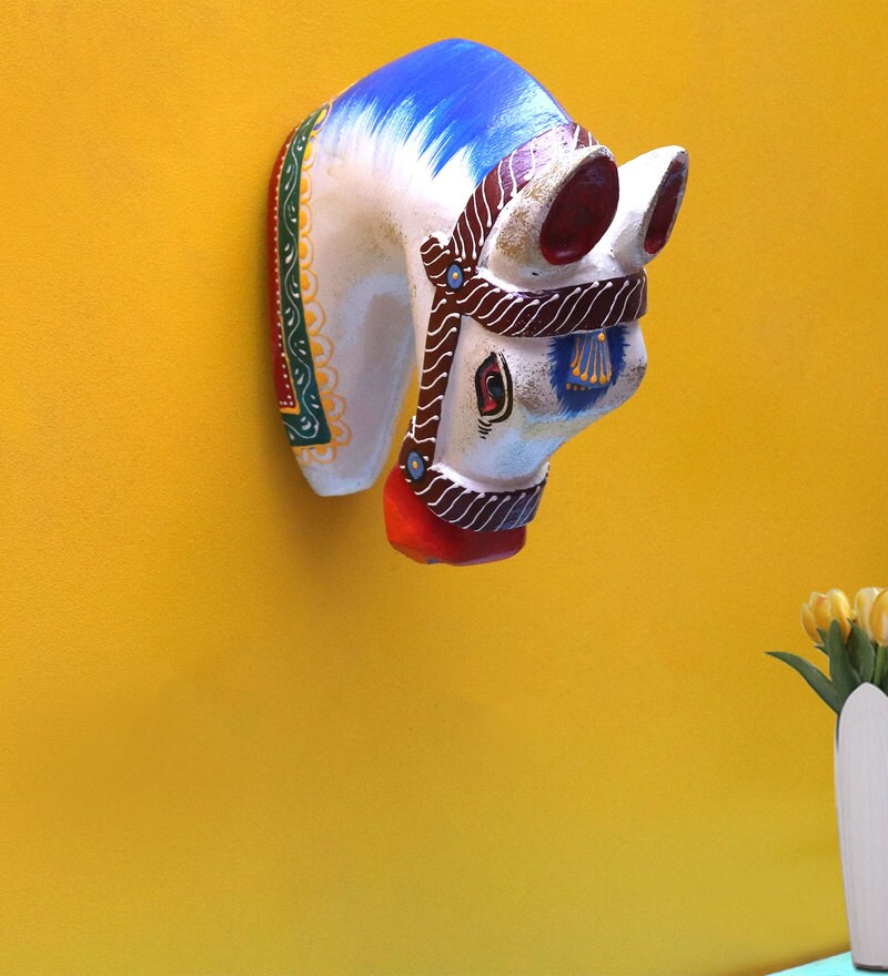 Buy Multicolour Wooden Animal Wall Decor By Art Of Jodhpur Online