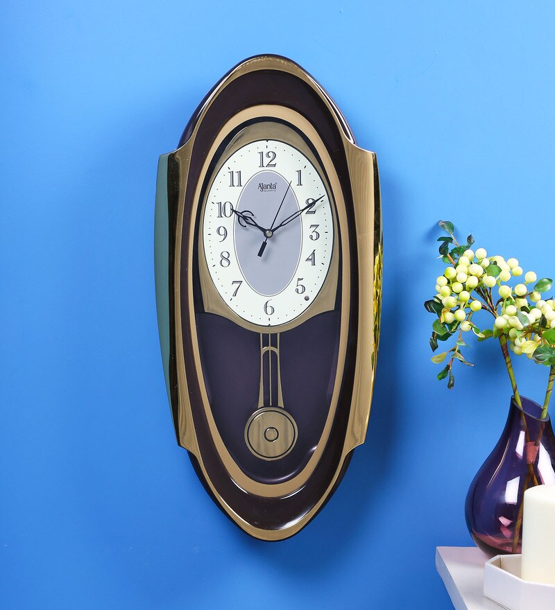 Buy Brown Plastic Pendulum Clock By Ajanta Online Pendulum Clocks