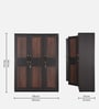 Muar 3 Door Wardrobe In Brown Color
