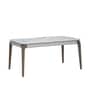 Muar Italian Natural Stone 4 Seater Dining Table In White Finish
