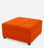 Mubila Ottoman With Storage In Vivid Orange Colour