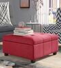 Mubila Fabric Ottoman in Blood Maroon Colour