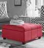 Mubila Fabric Ottoman in Blood Maroon Colour
