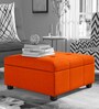 Mubila Ottoman With Storage In Vivid Orange Colour